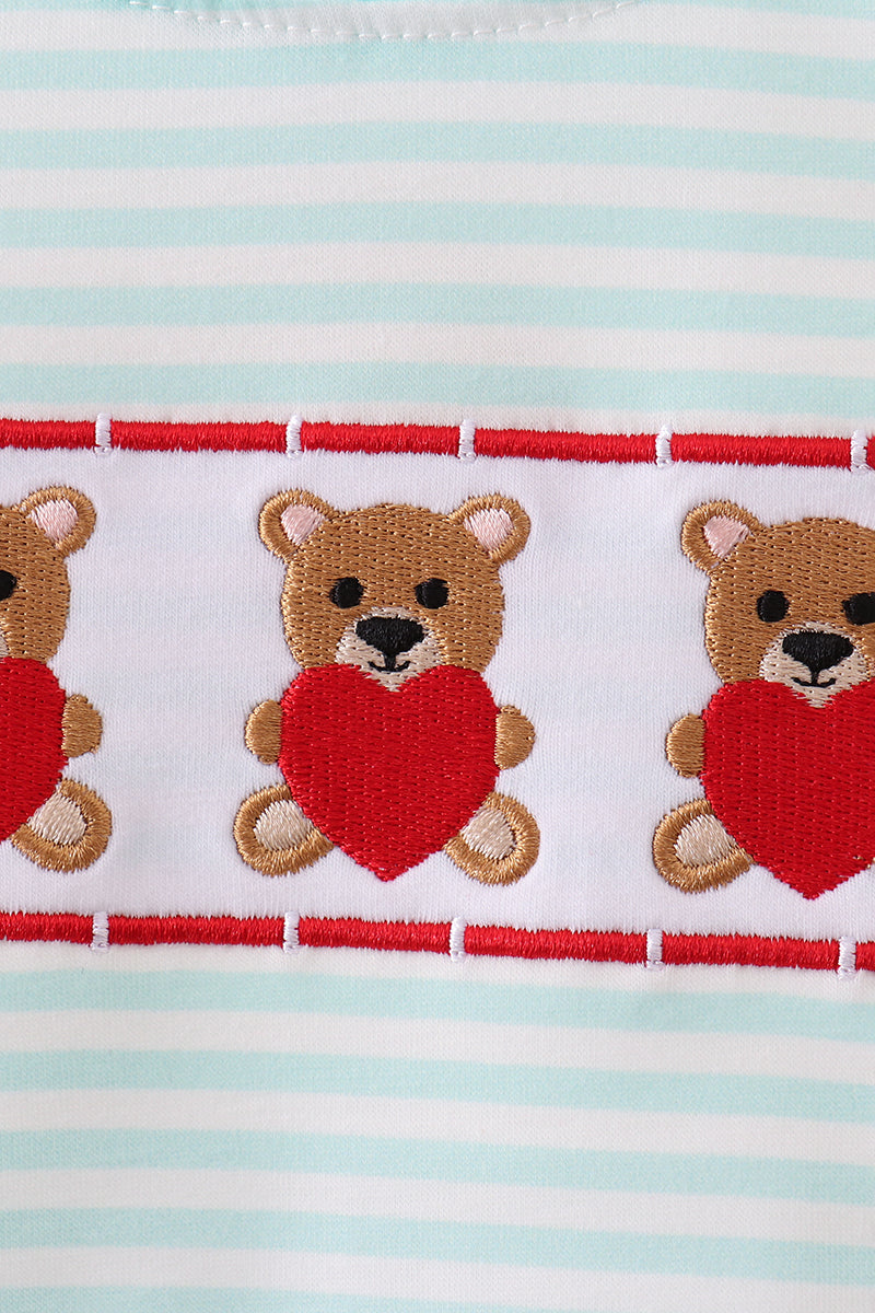 Blue Bear Embroidered Bubble