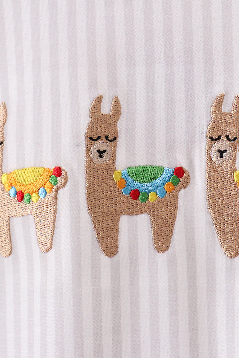 Brown Alpaca Embroidered Top
