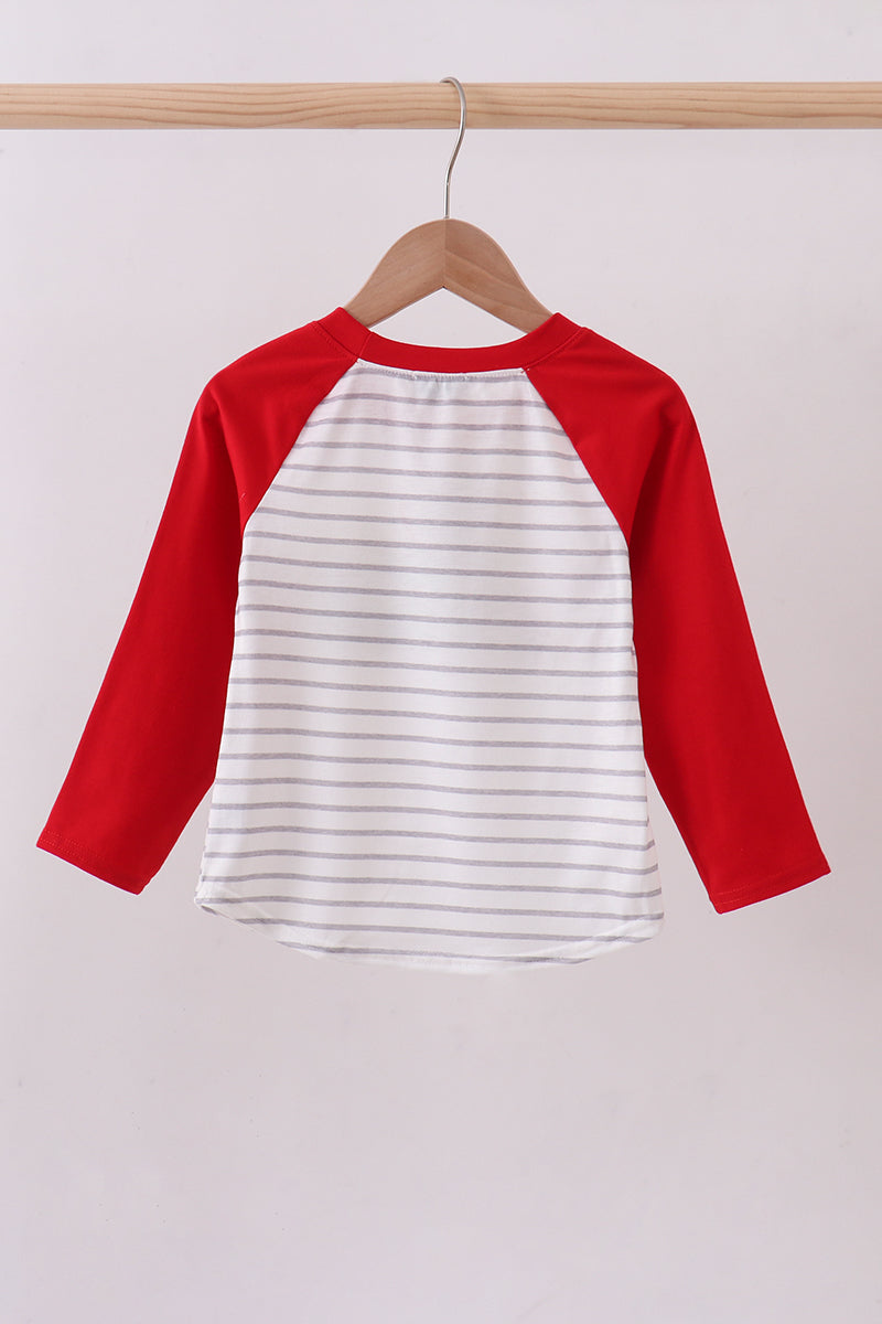 Striped Car Embroidered Top