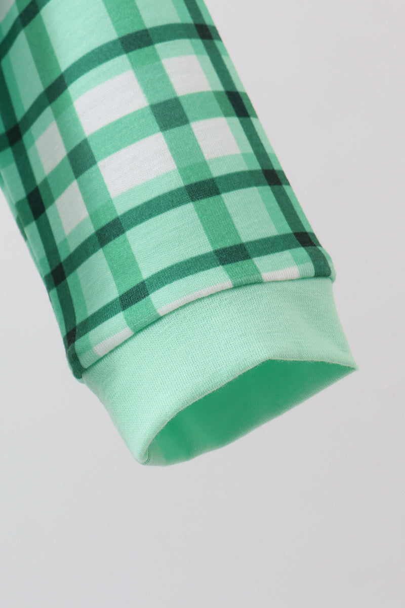 Green Parade Embroidered Gingham Romper