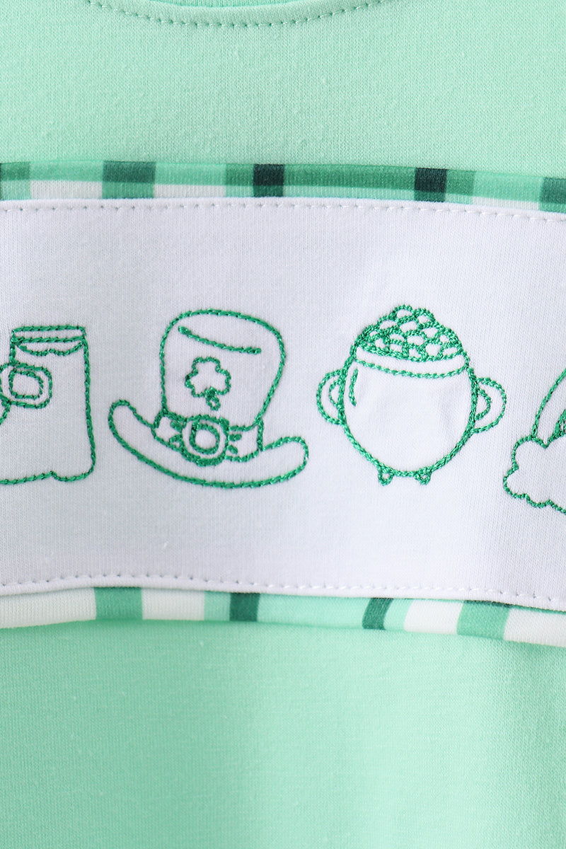 Green Parade Embroidered Top