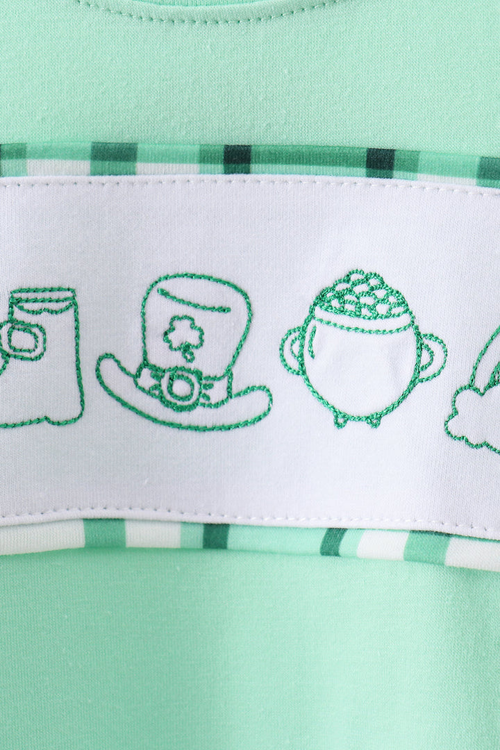 Green Parade Embroidered Top