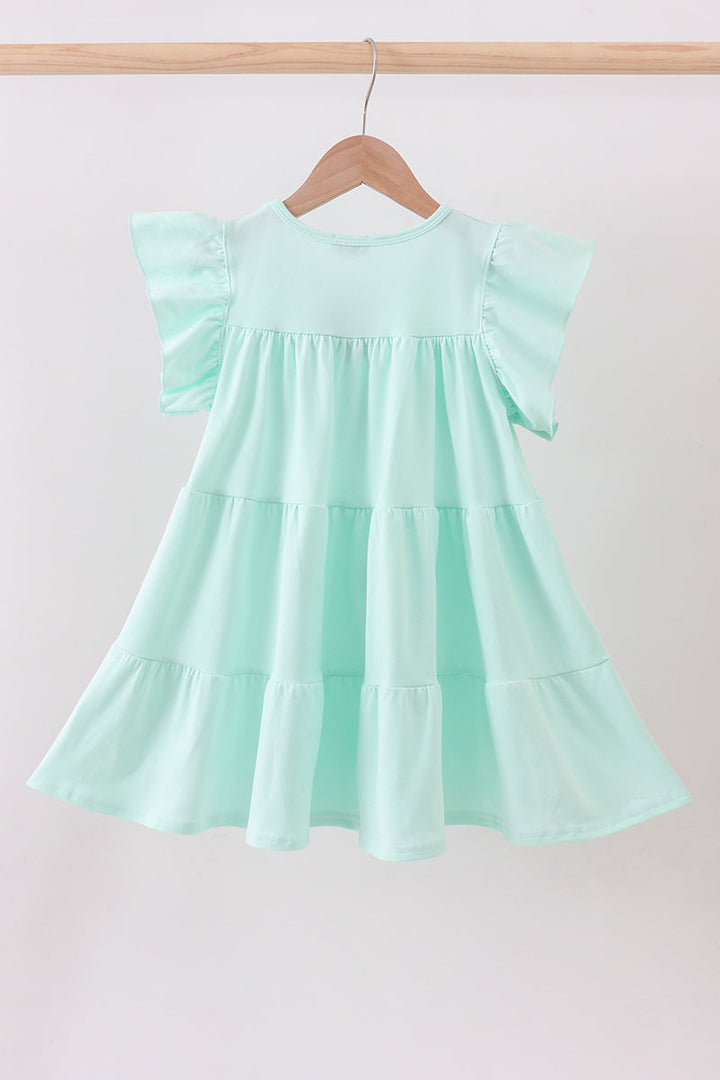 Mint Clover Sequin Ruffle Tiered Dress