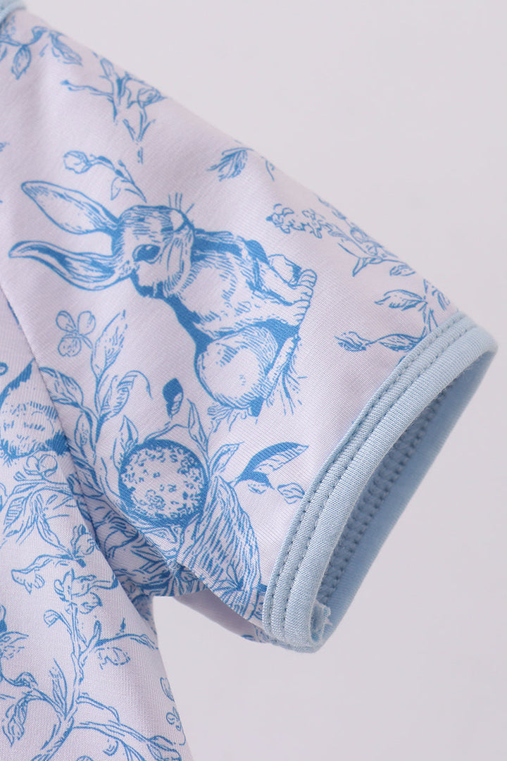 Blue Bunny Egg Bamboo Sleep Romper