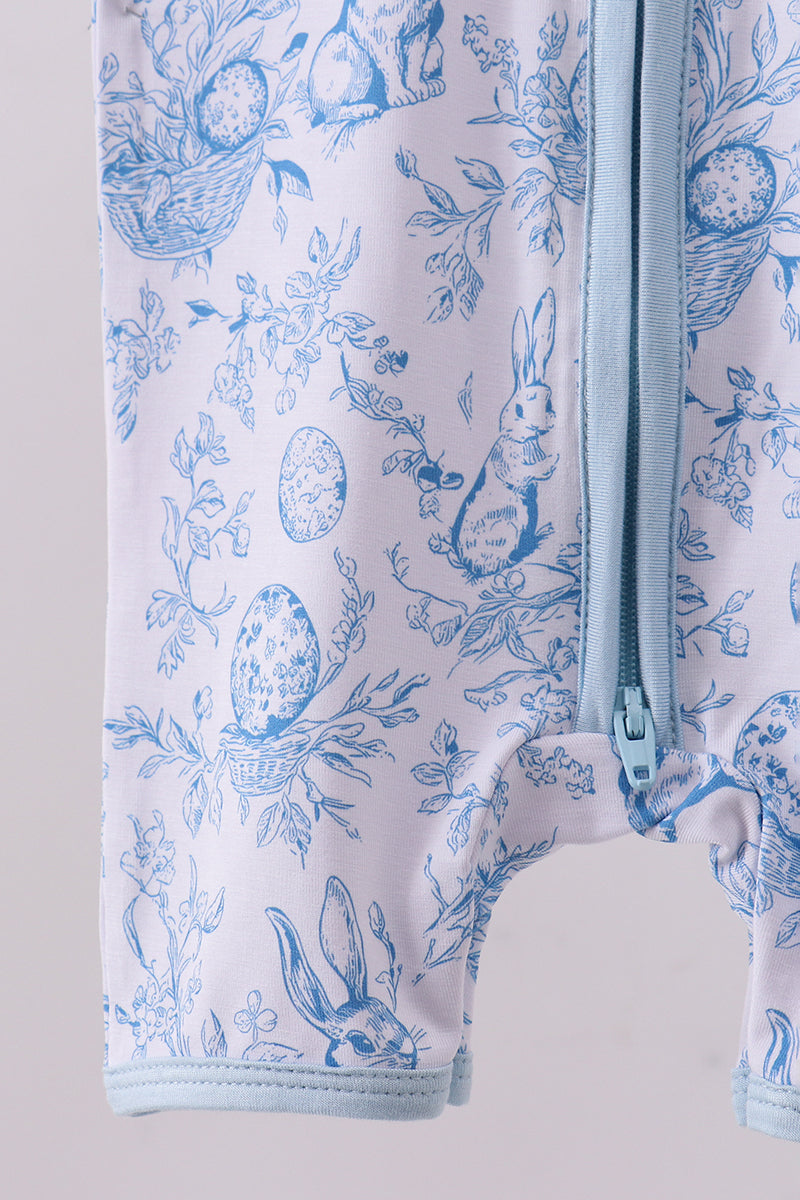 Blue Bunny Egg Bamboo Sleep Romper