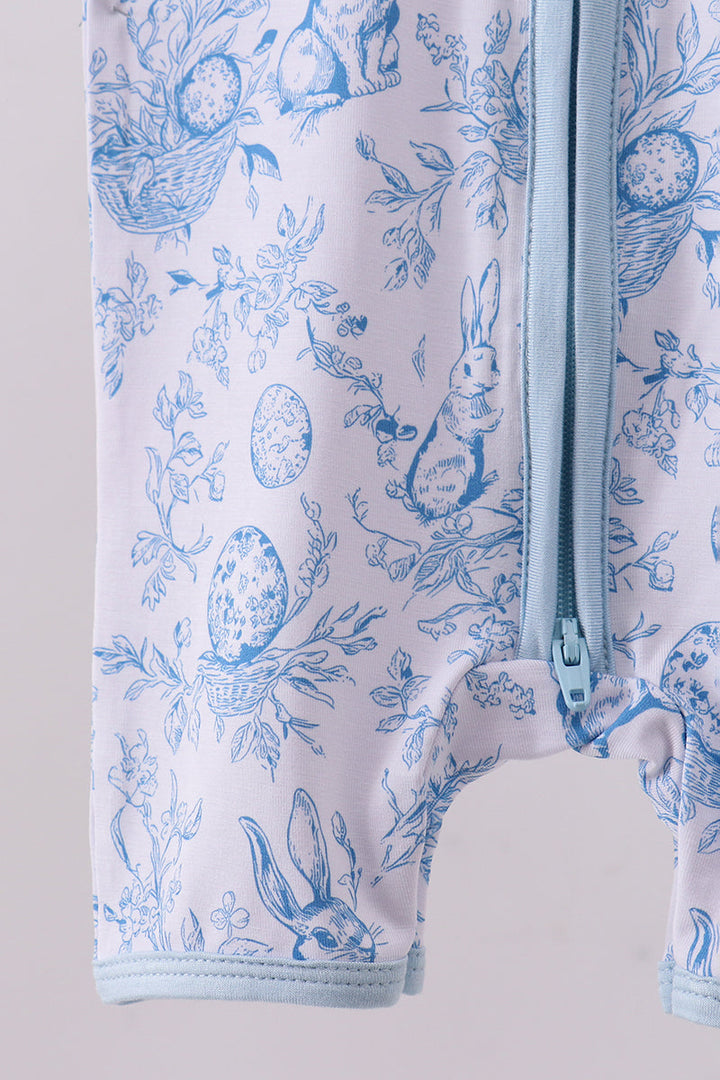 Blue Bunny Egg Bamboo Sleep Romper