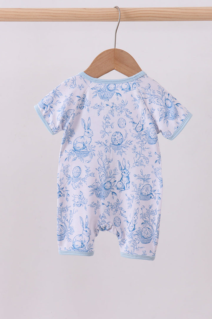 Blue Bunny Egg Bamboo Sleep Romper