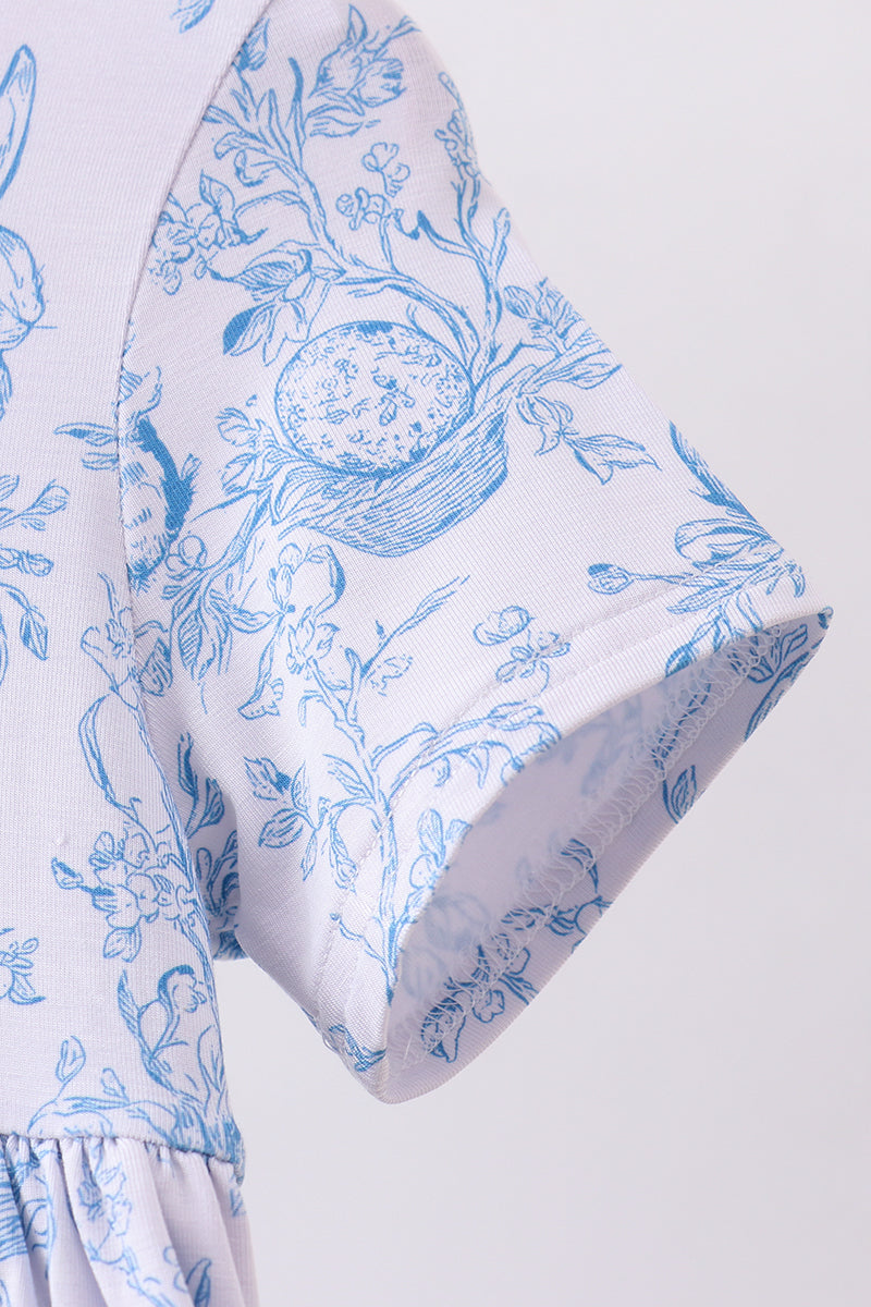 Blue Bunny Egg Bamboo Dress