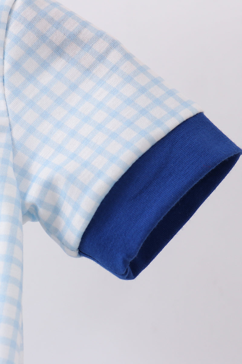 Blue Golf Cart Smocked Bubble