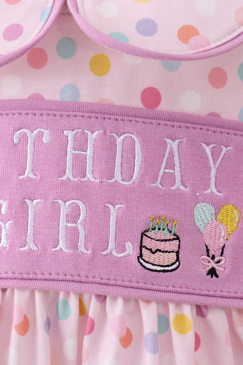 Purple Birthday Embroidered Bloomer Set