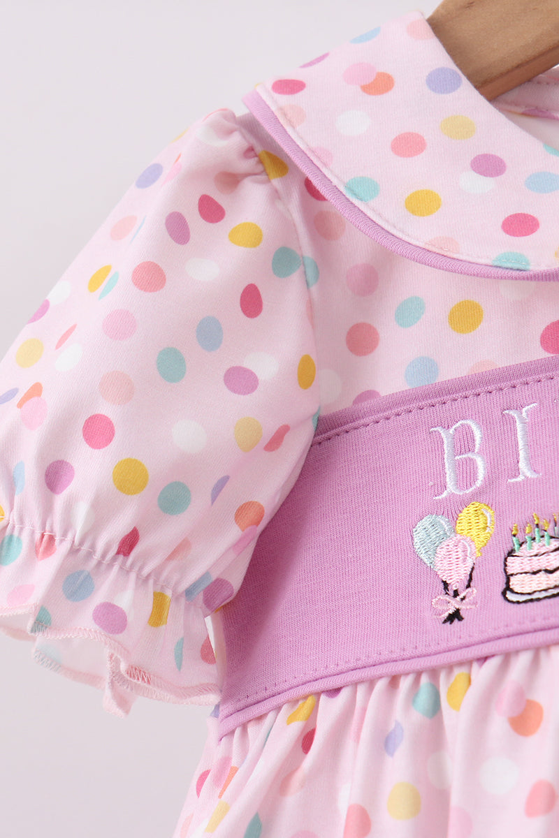 Purple Birthday Embroidered Bloomer Set