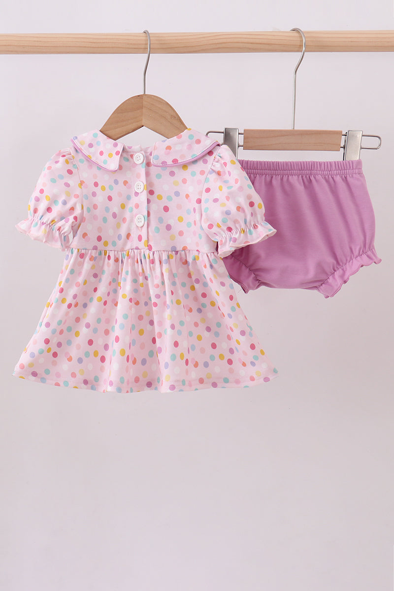Purple Birthday Embroidered Bloomer Set