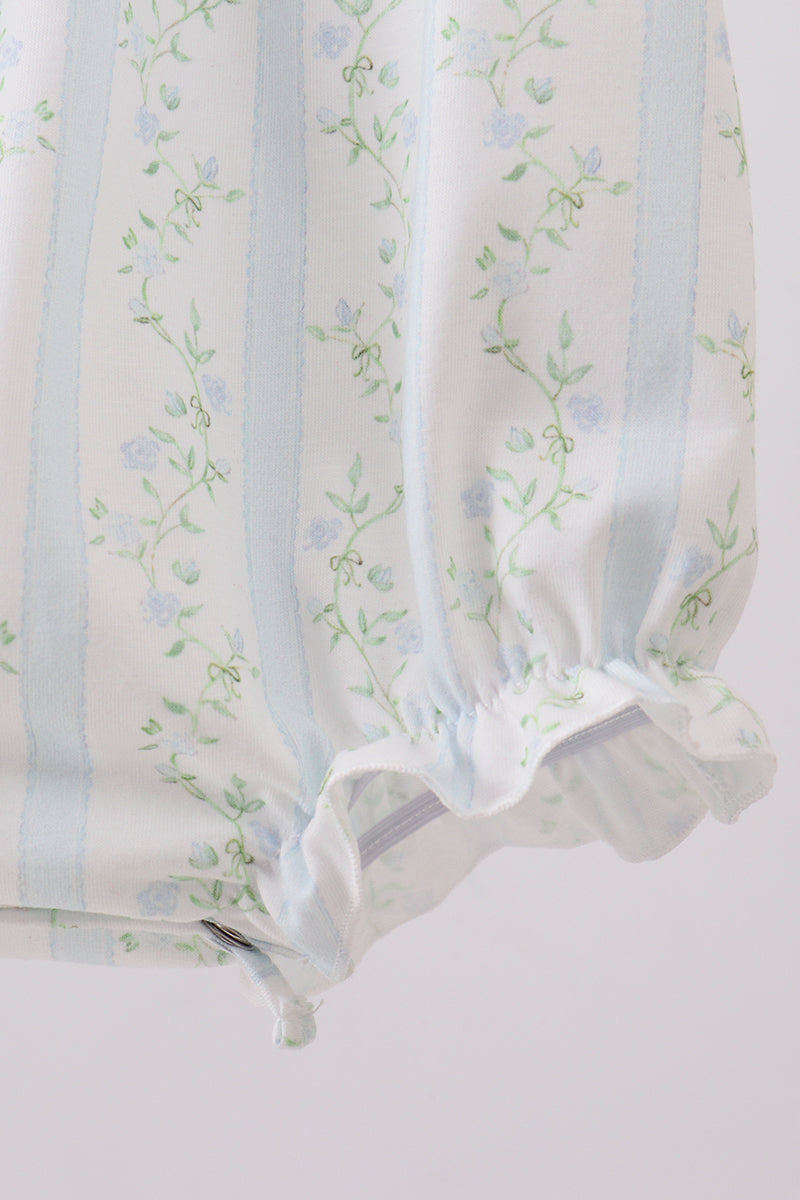 Floral Bunny Embroidered Ruffle Bubble