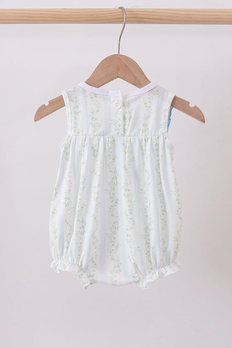 Floral Bunny Embroidered Ruffle Bubble