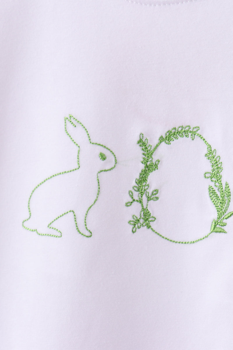 Bunny Embroidered Gingham Shorts Set