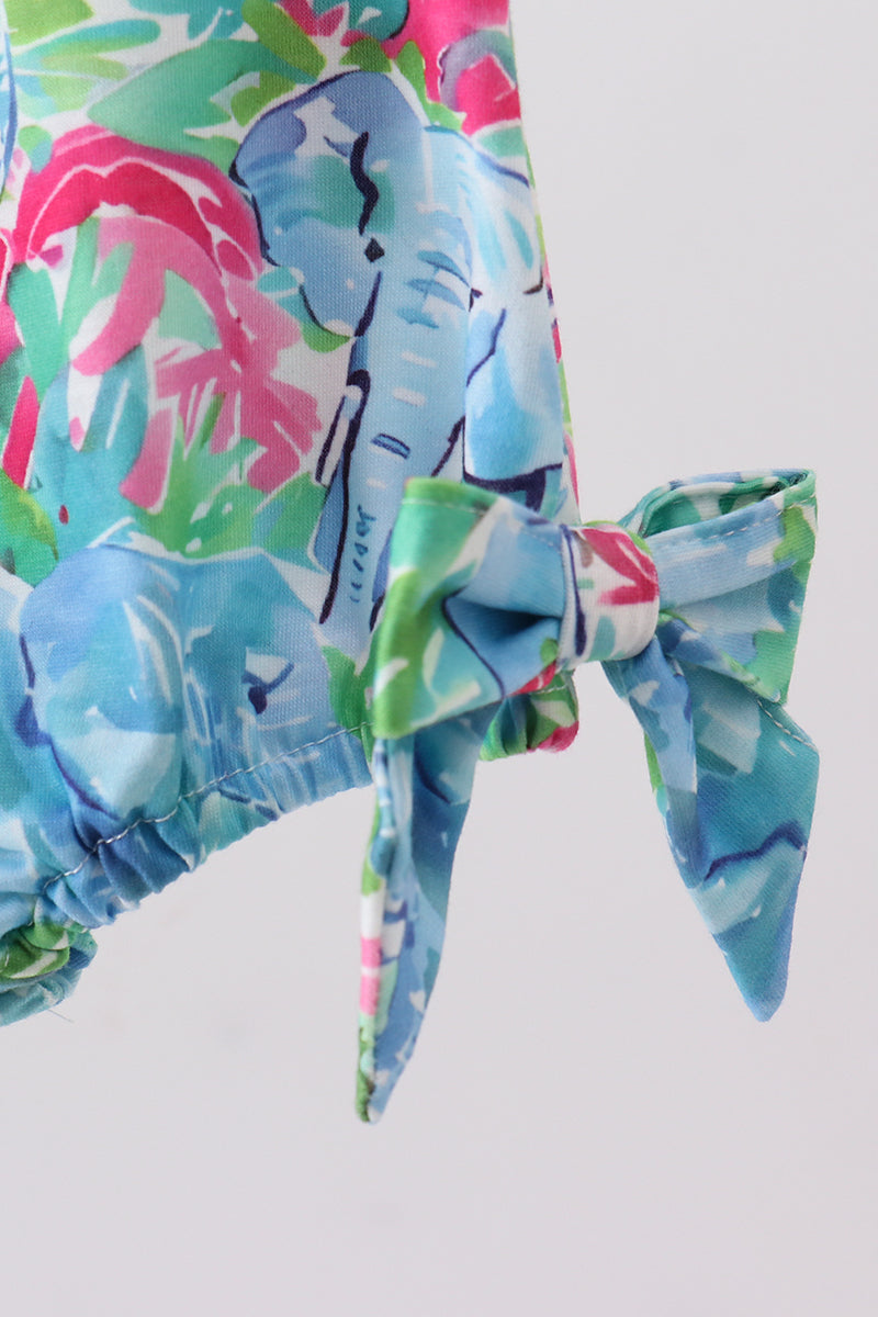 Green Tropical Garden Bow Bubble