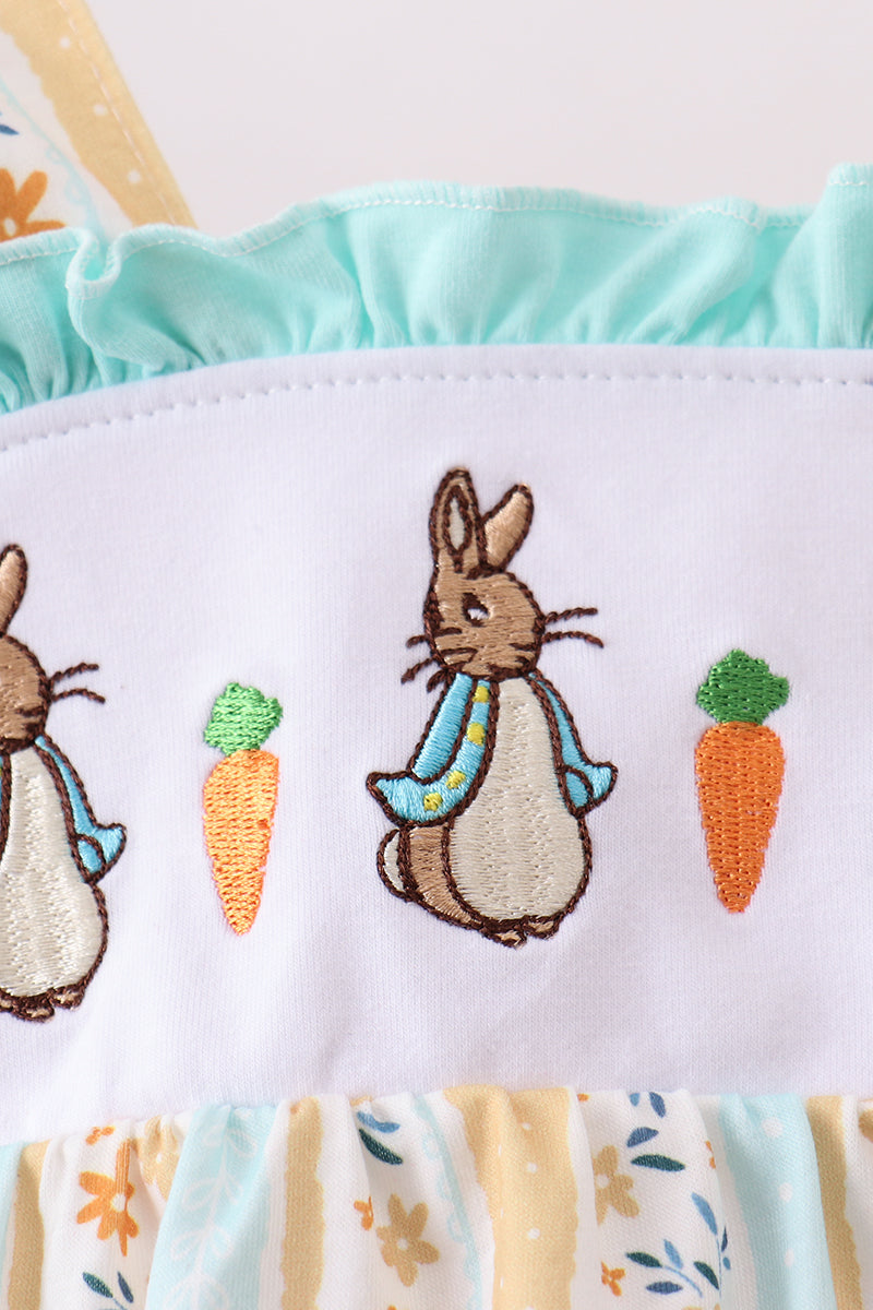Floral Bunny Embroidered Ruffle Bubble