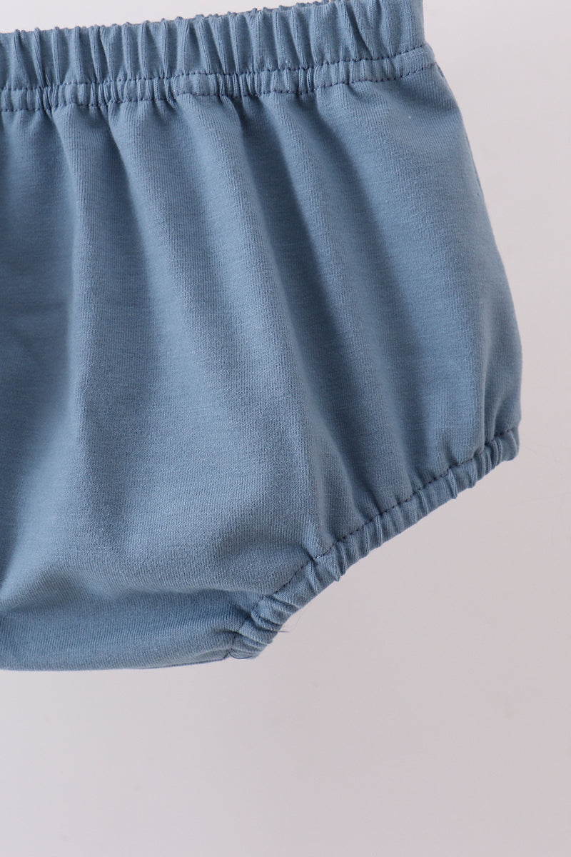 Navy Bunny Embroidered Bloomer Set