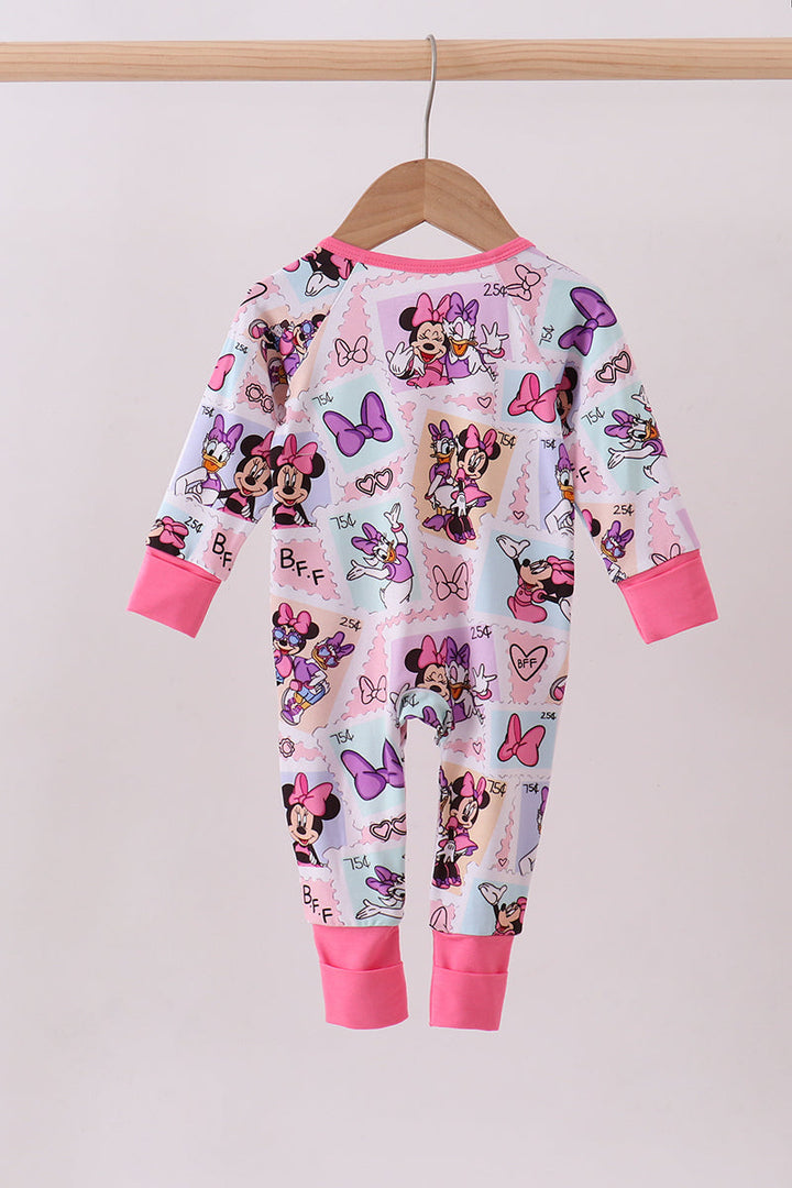 Pink Character Bamboo Romper