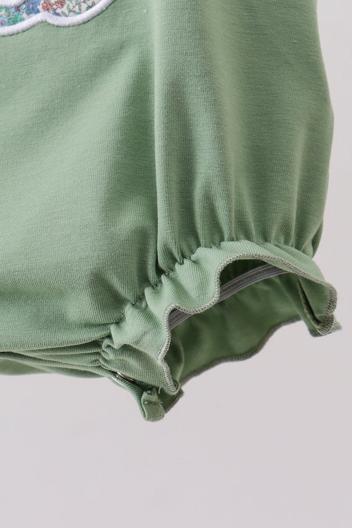 Sage Bunny Applique Ruffle Bubble