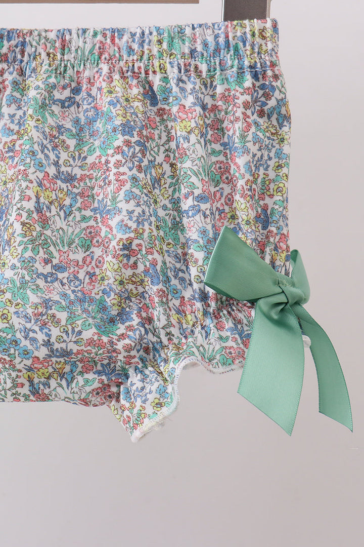 Sage Bunny Applique Bloomer Set