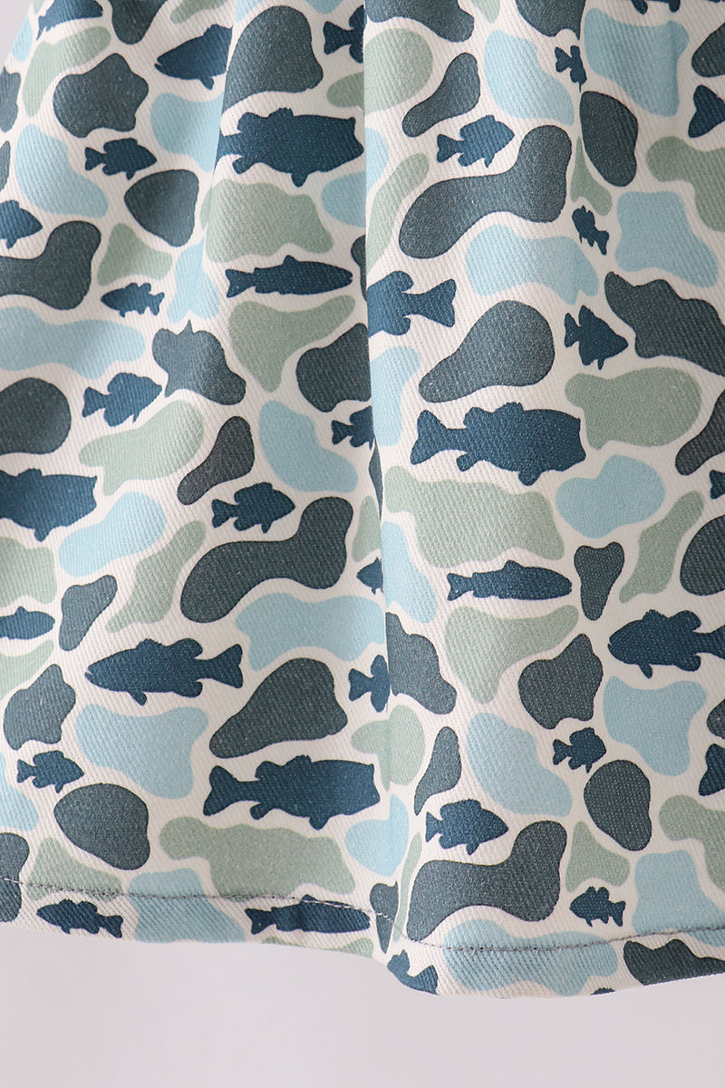 Green Camouflage Denim Dress