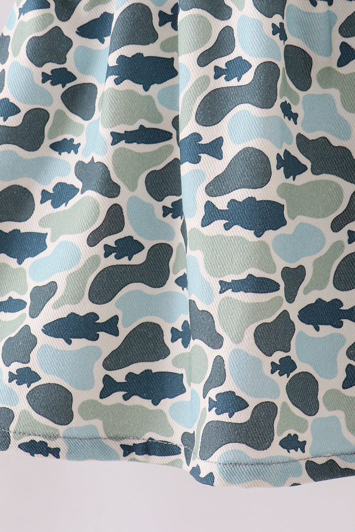 Green Camouflage Denim Dress