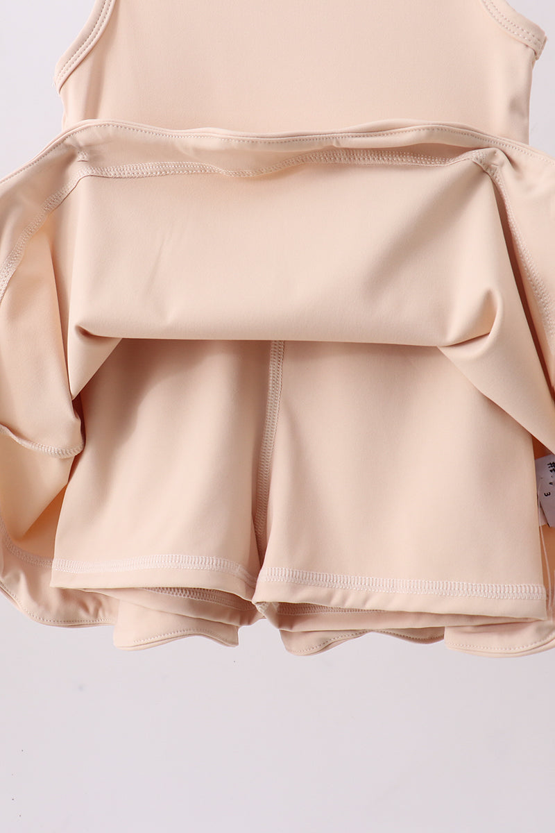 Cream Scalloped Active Dress