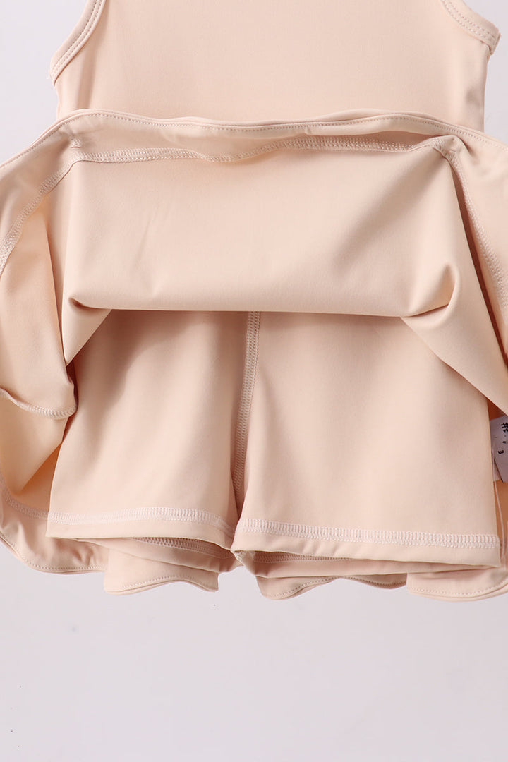 Cream Scalloped Active Dress