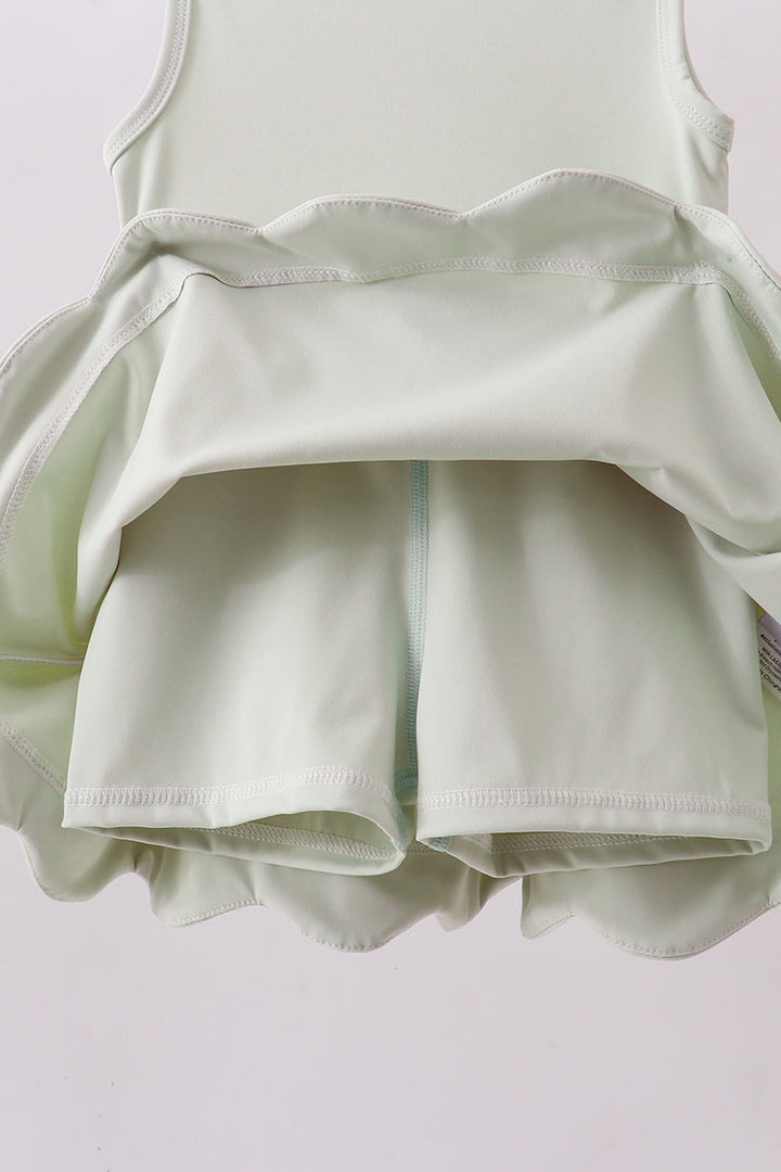 Sage Scalloped Active Dress