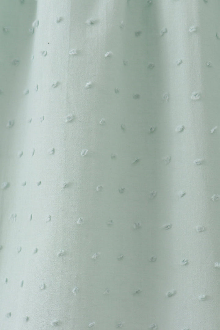 Green Swiss Dot Cross Sheep Ruffle Dress