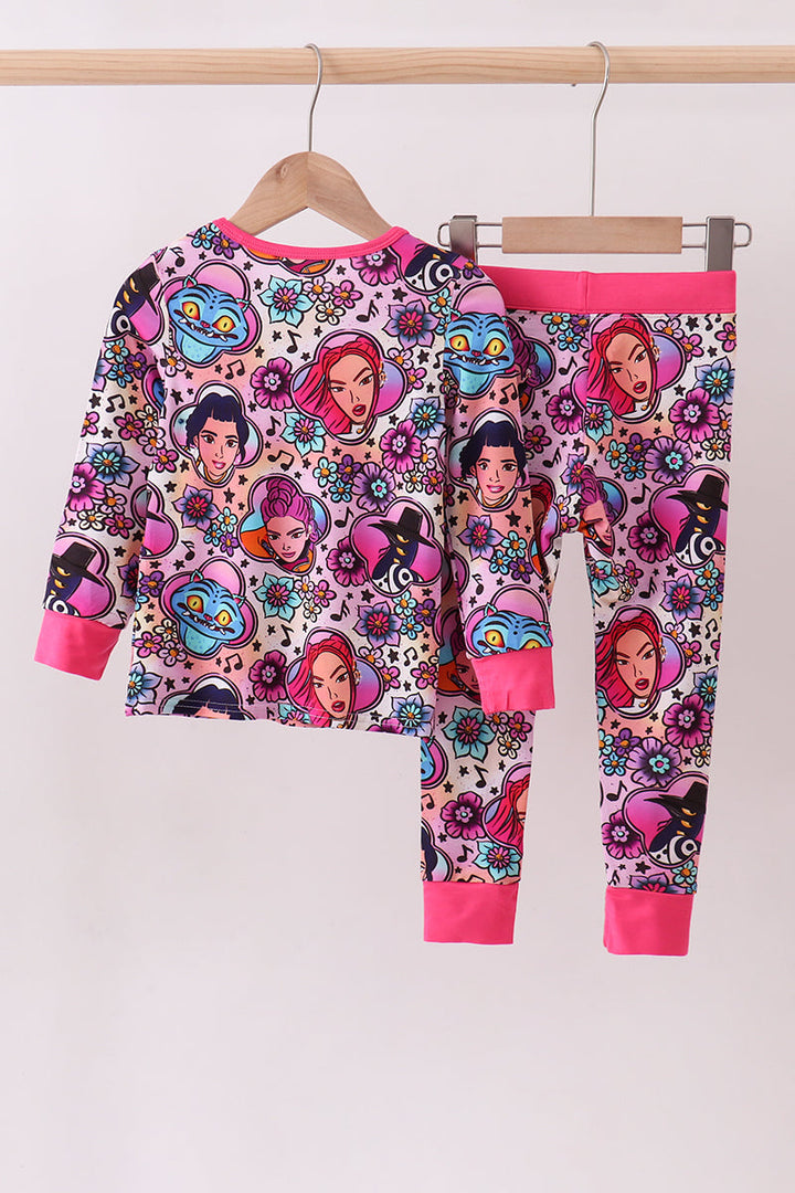Purple Character Bamboo Pajama Set