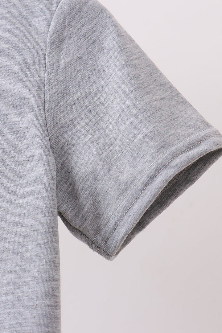 Gray Ship Applique T-Shirt