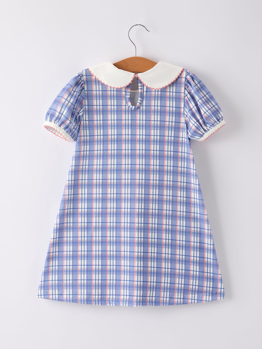 Back To School Pocket Applique Check Dress