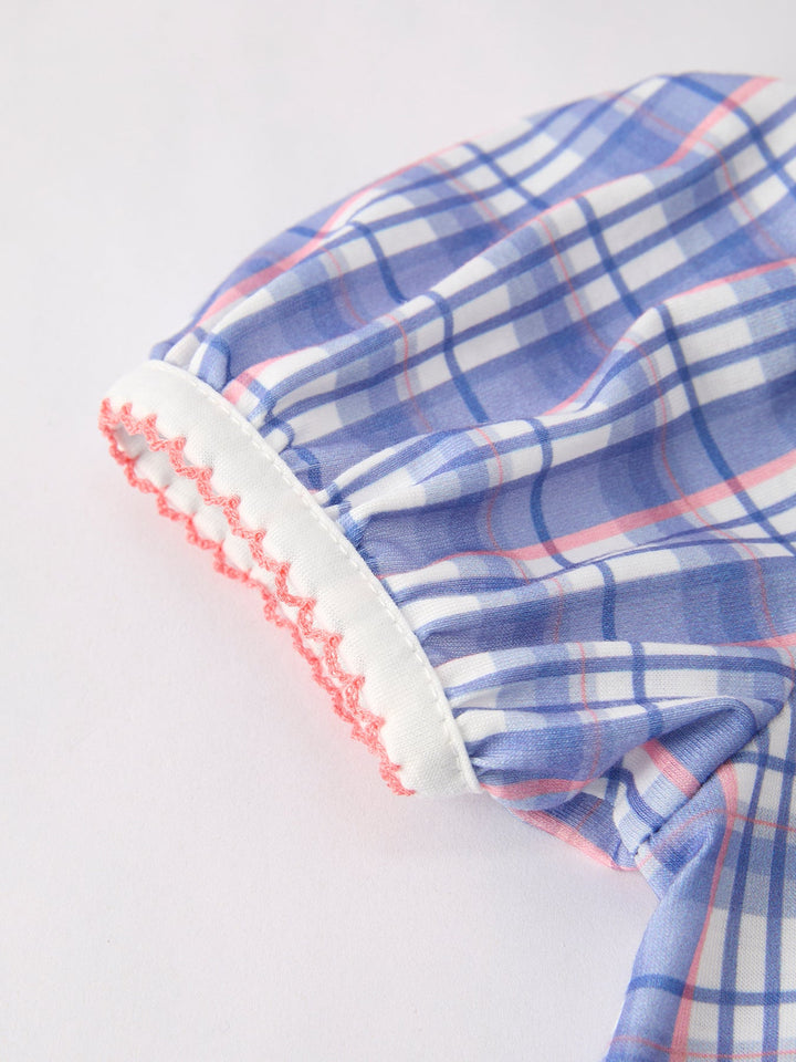 Back To School Pocket Applique Check Dress