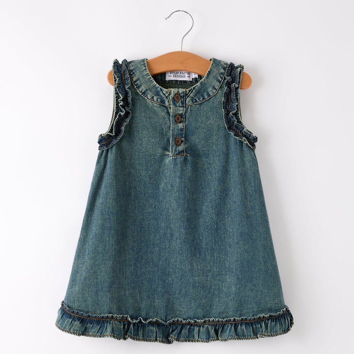 Vintage Denim Ruffle Dress