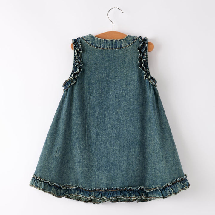 Vintage Denim Ruffle Dress