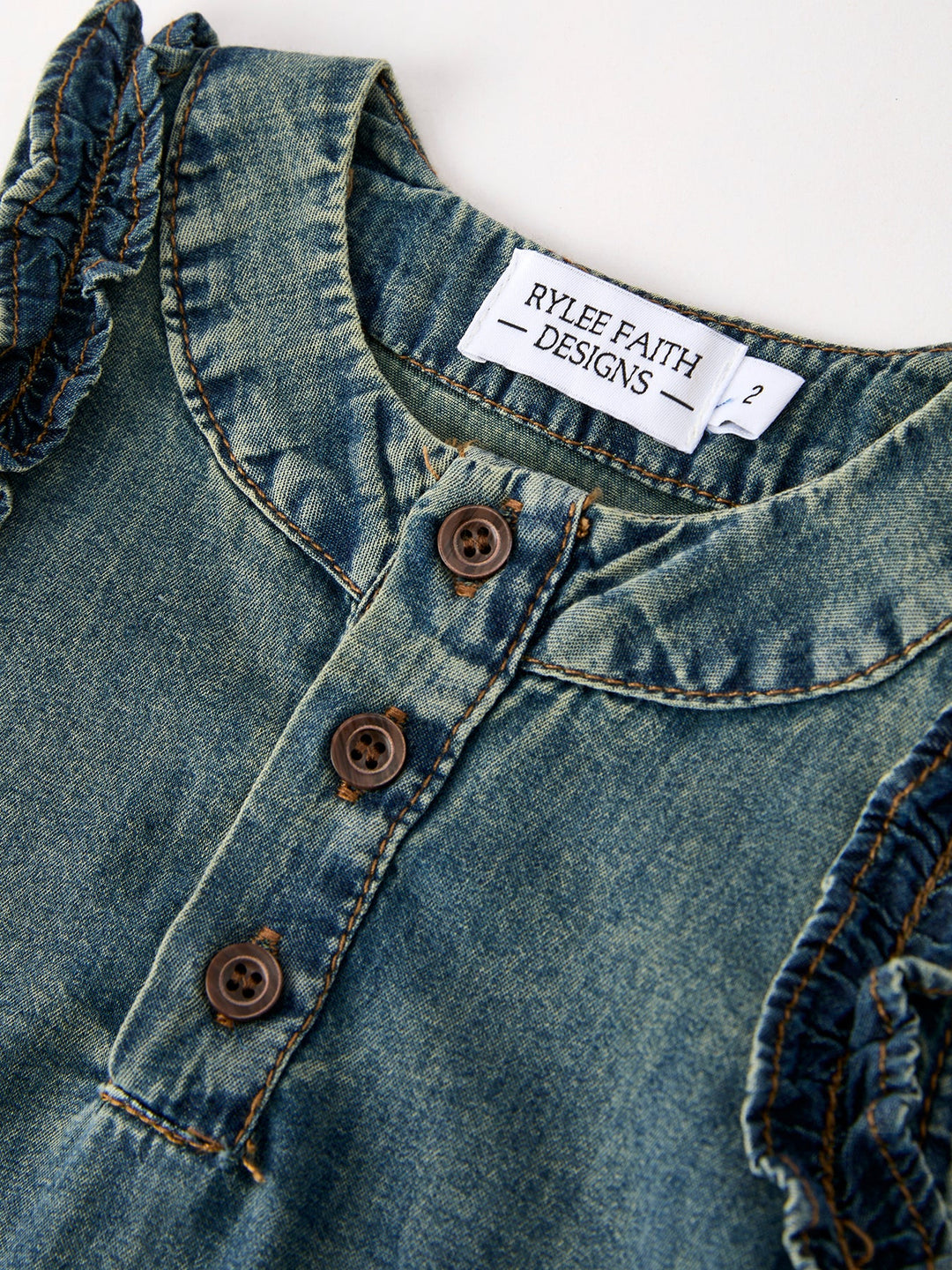 Vintage Denim Ruffle Dress