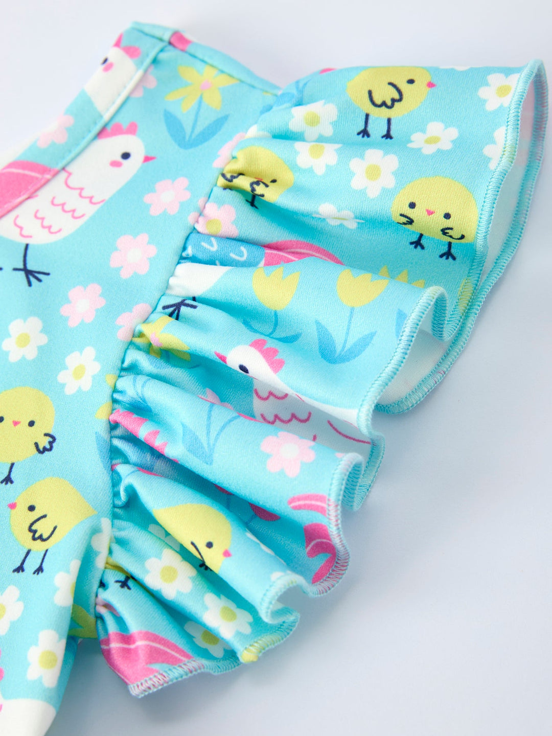 Aqua Chicken &amp; Floral Farm Print Dress