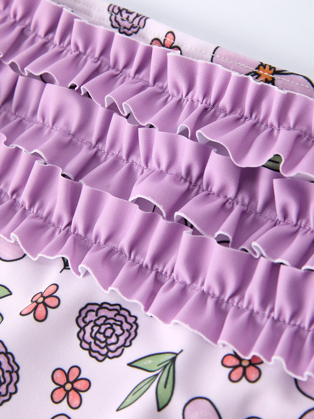 Purple Floral Swimwear Set