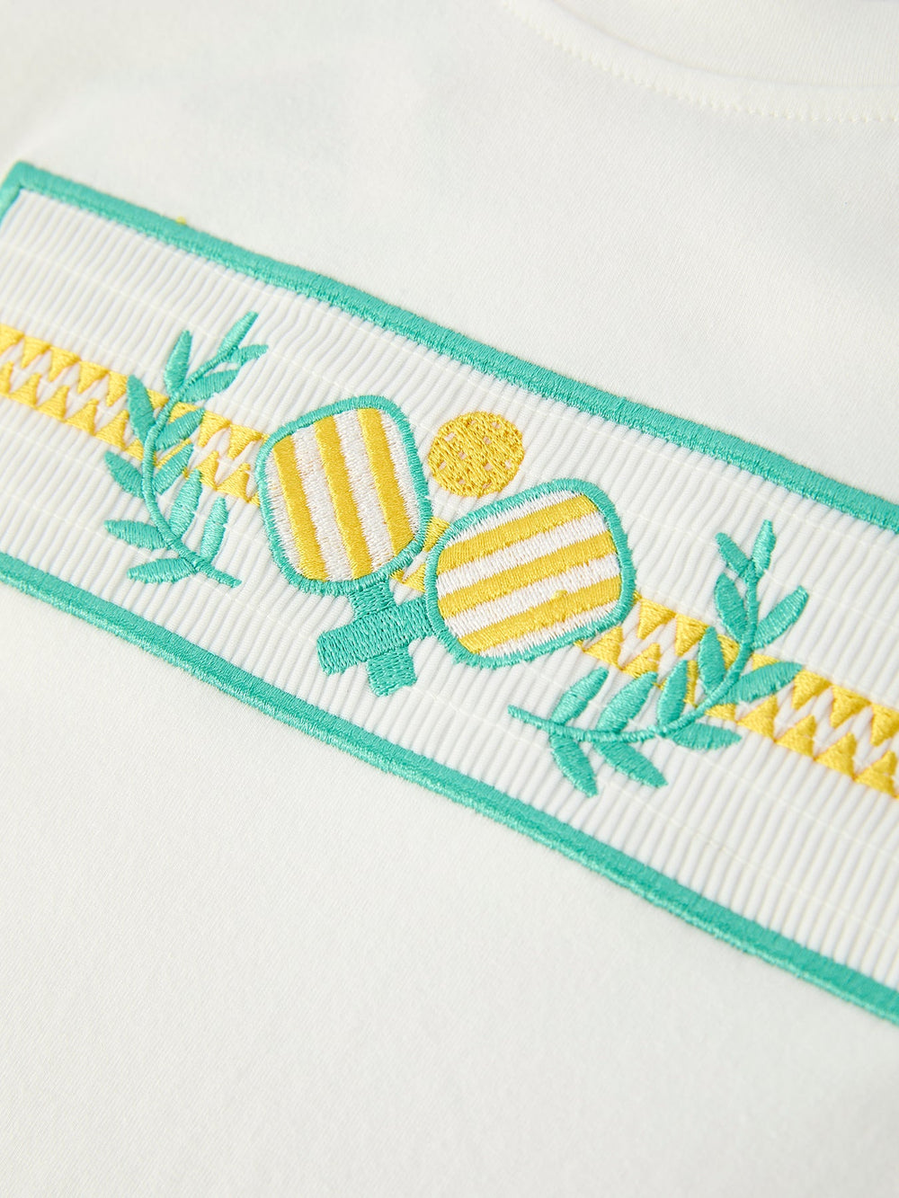 Pickleball Gingham Embroidered Smocked Shorts Set