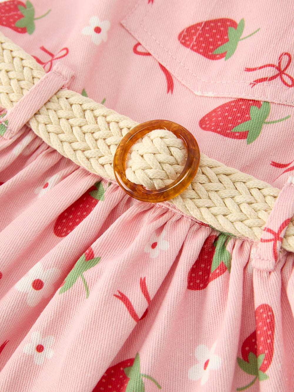 Strawberry Print Overall Dress Set