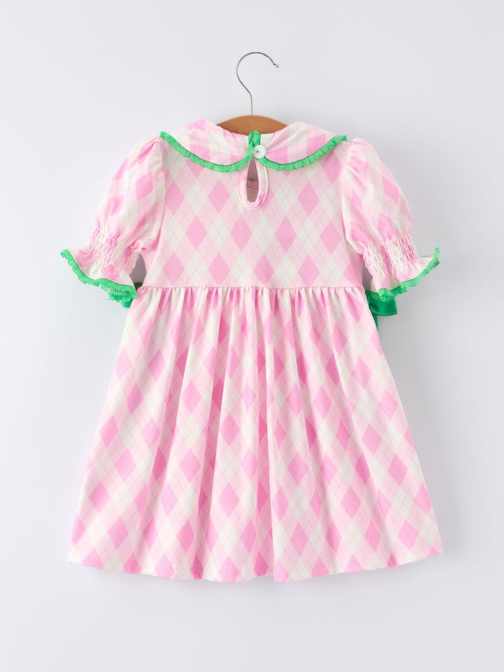 Golf Embroidered Smocked Bow Dress