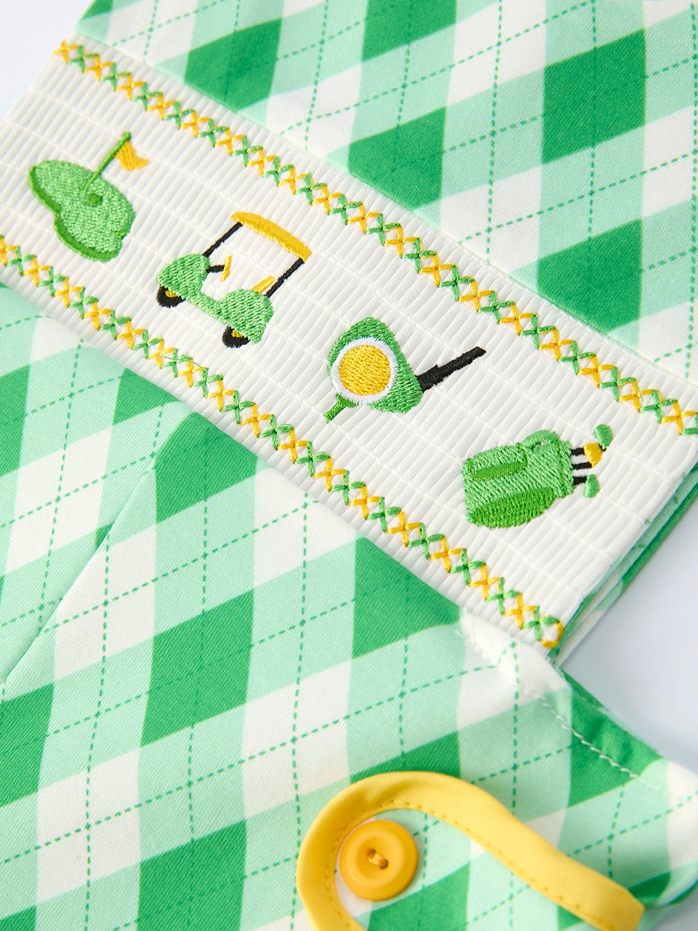 Golf Embroidered Smocked Romper