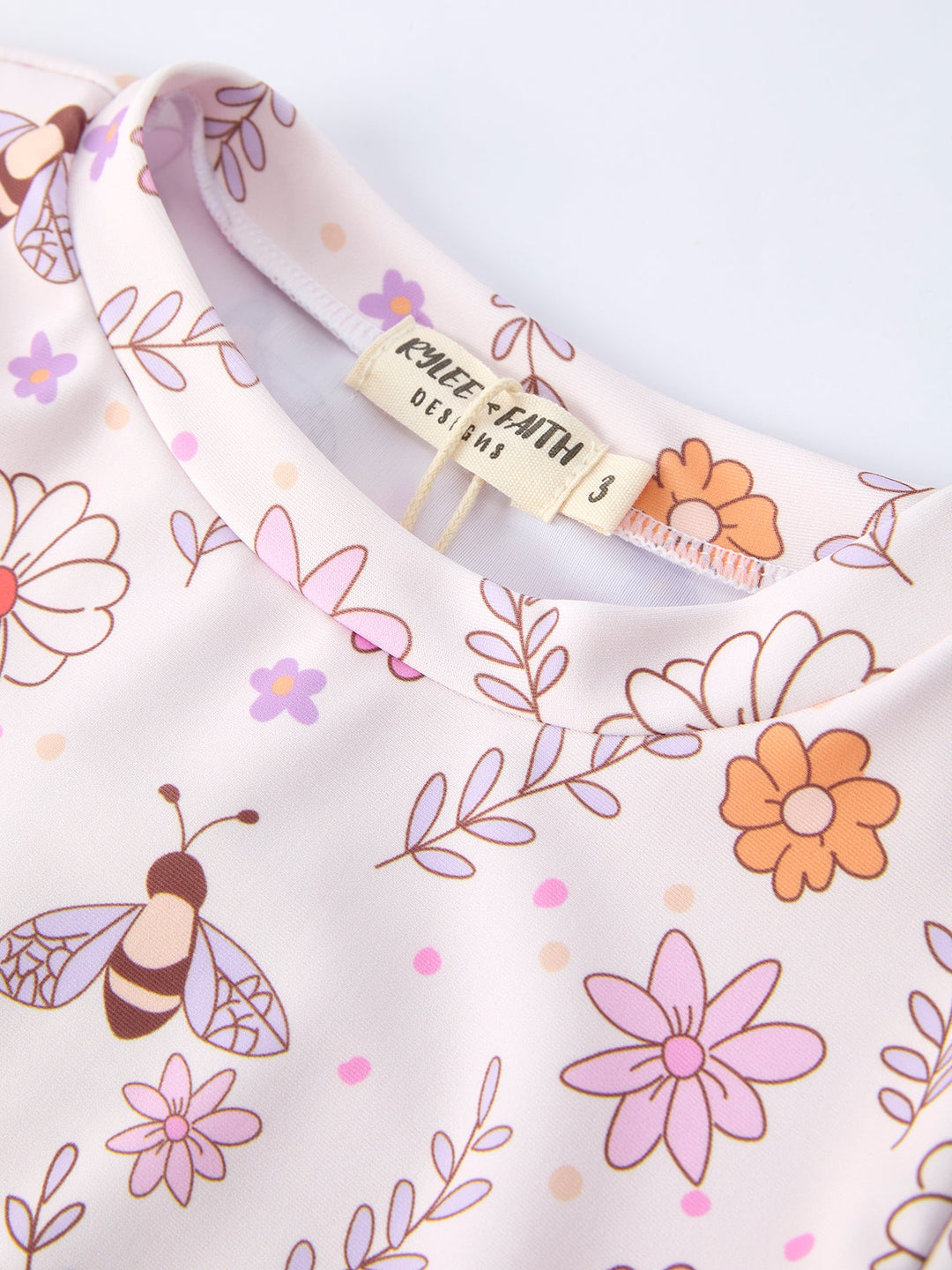Floral Bee Ruffle Swimsuit Set