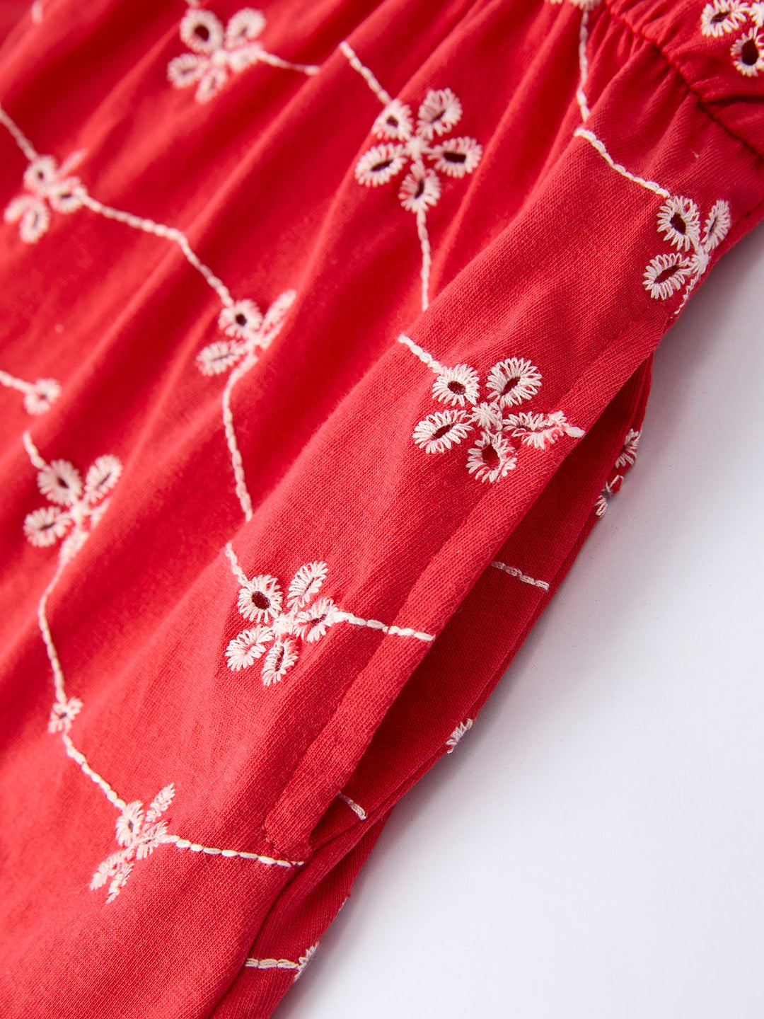 Red Bow Strap Ruffle Dress