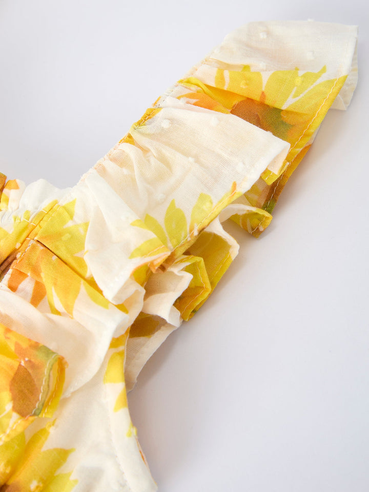 Sunflower Smocked Ruffle Dress