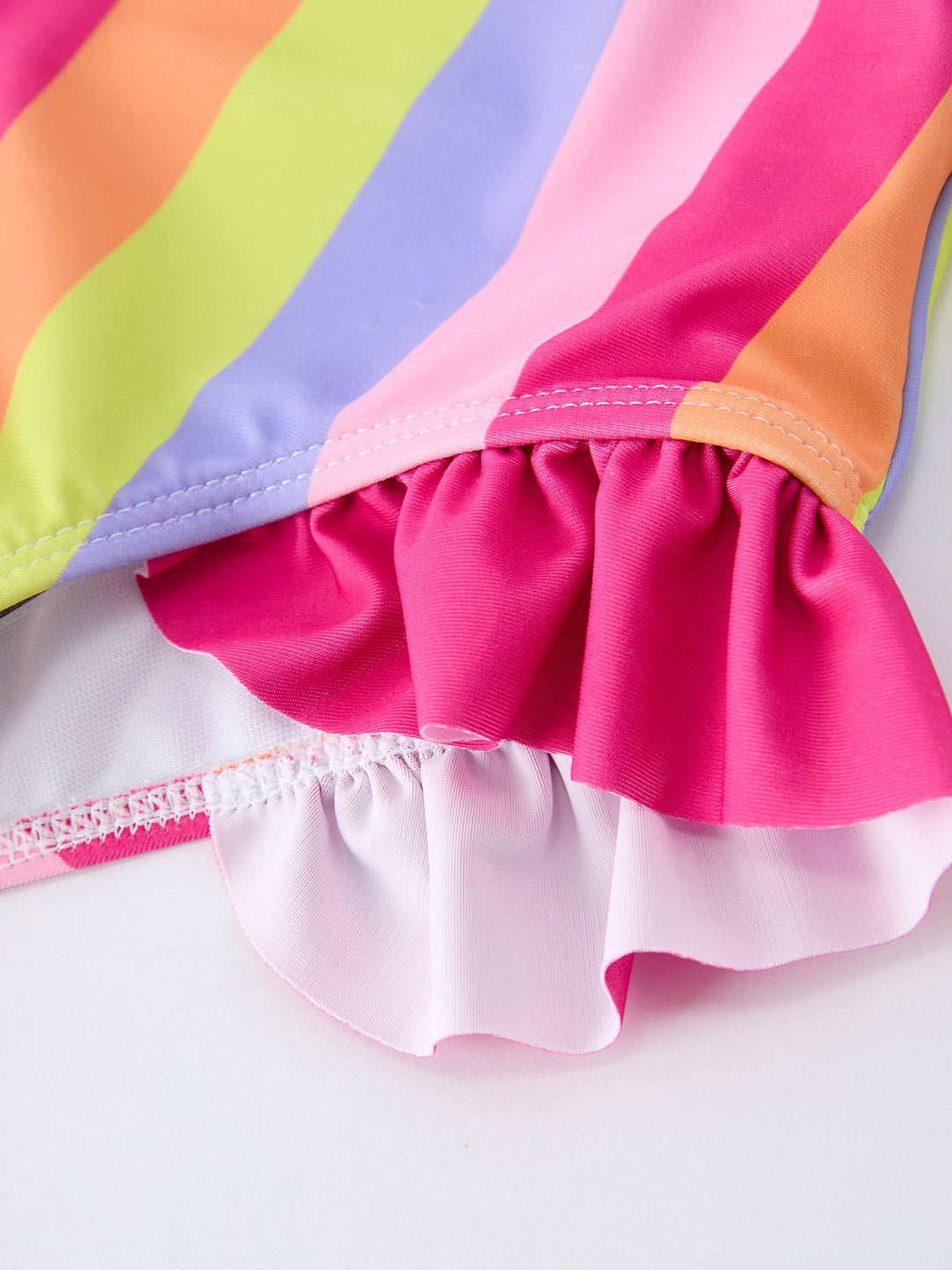 Rainbow Striped Two Piece Swimsuit