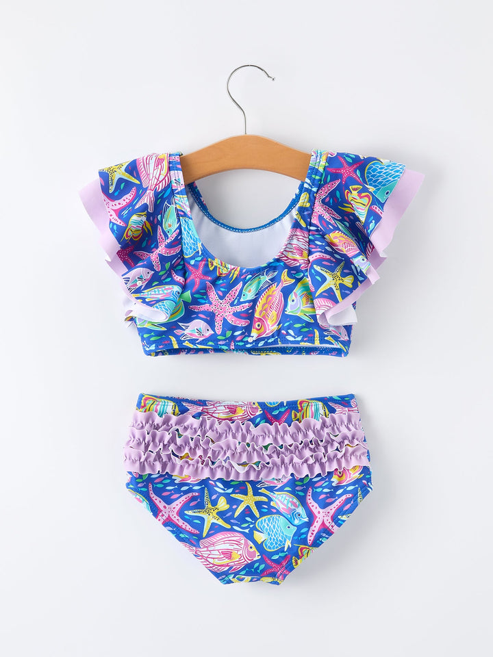 Ocean Print Two Piece Swimsuit