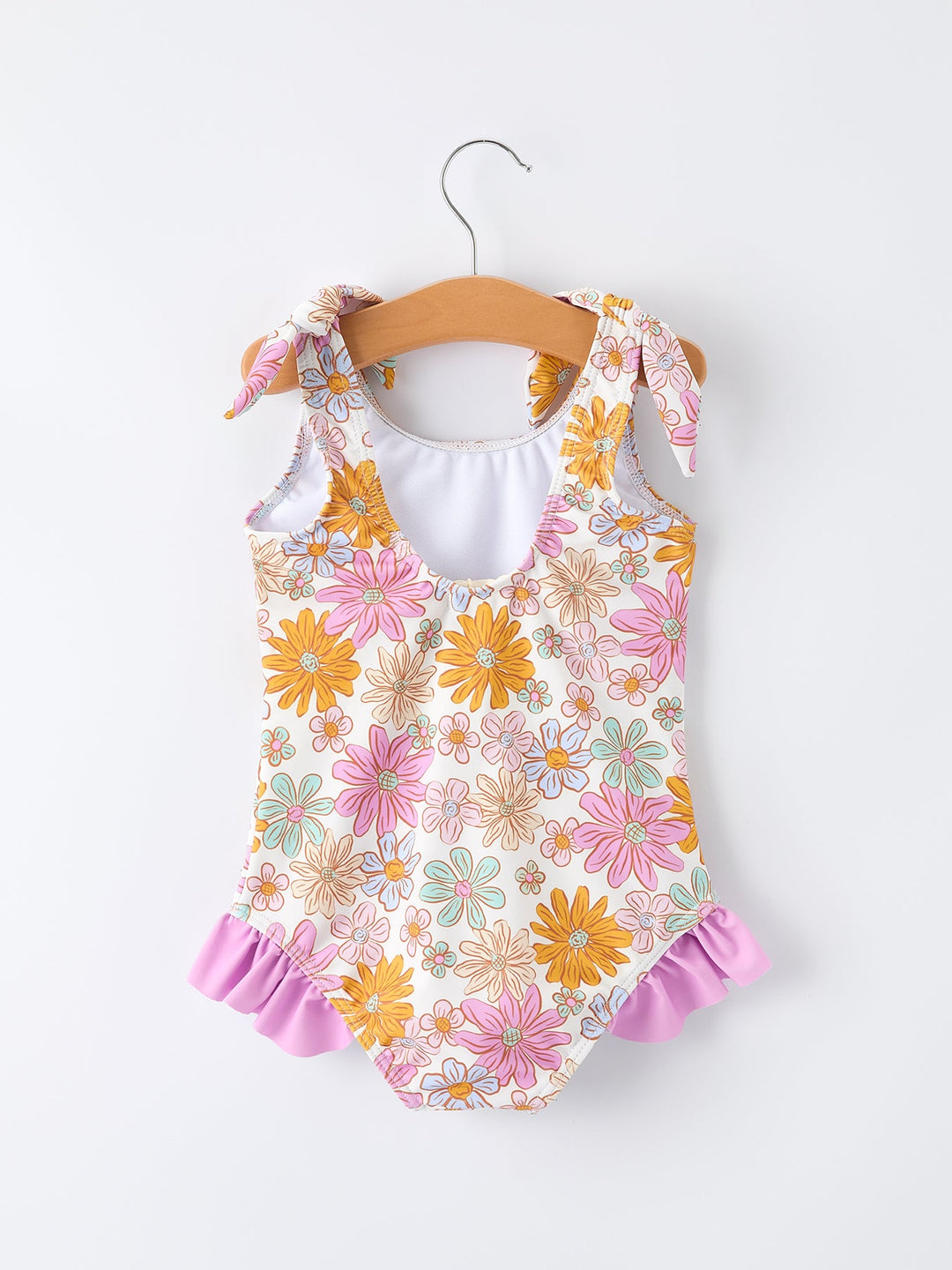 Floral Ruffle Leg One Piece Swimsuit